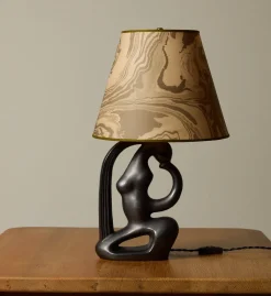 Pierce & Ward VINTAGE POST MODERN LAMP WITH SUMINAGASHI SHADE | Lighting