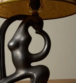 Pierce & Ward VINTAGE POST MODERN LAMP WITH SUMINAGASHI SHADE | Lighting