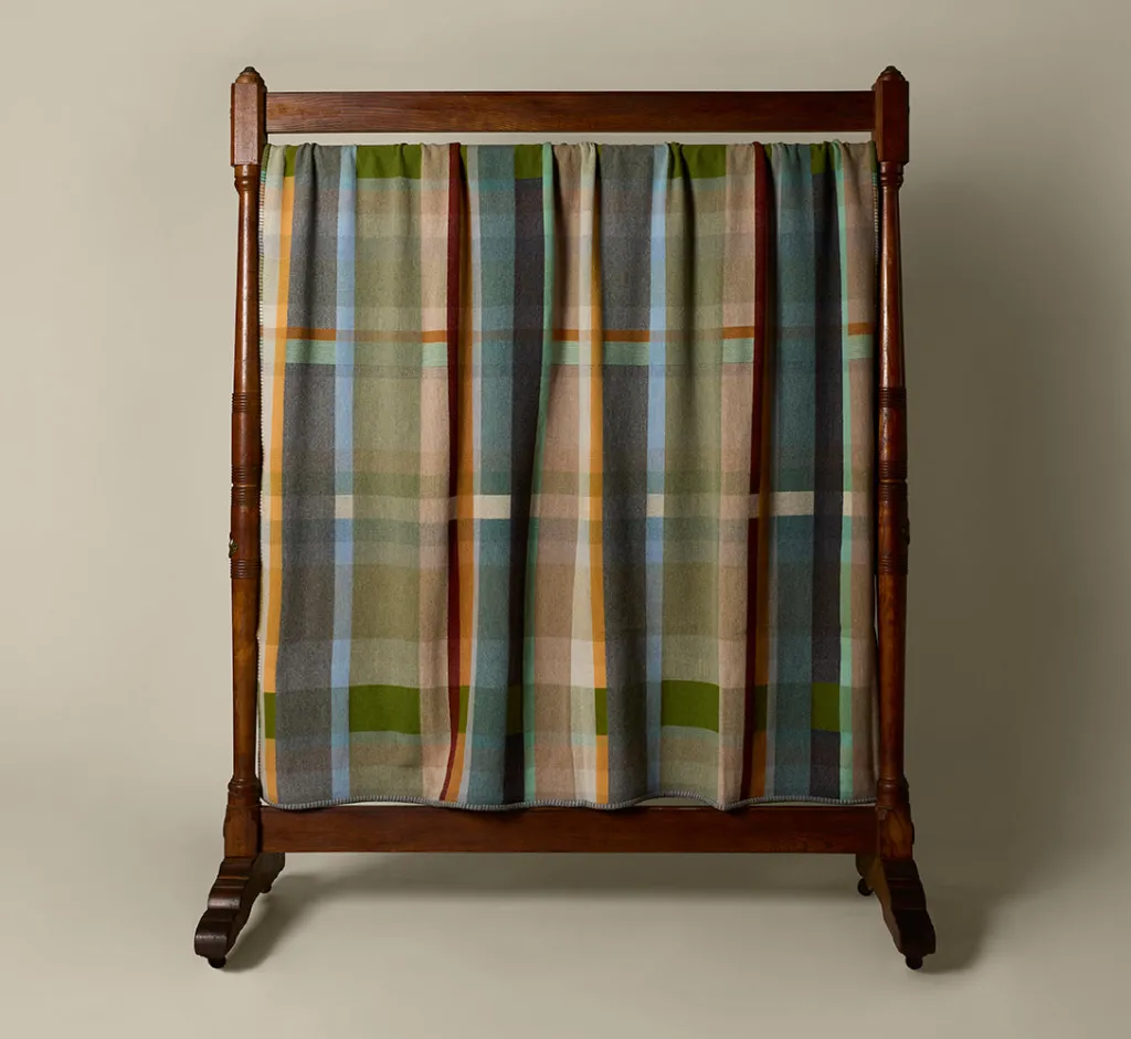 Pierce & Ward WALLACE + SEWELL X LARGE GREEN BLOCK THROW | Collaborations | Bed + Bath