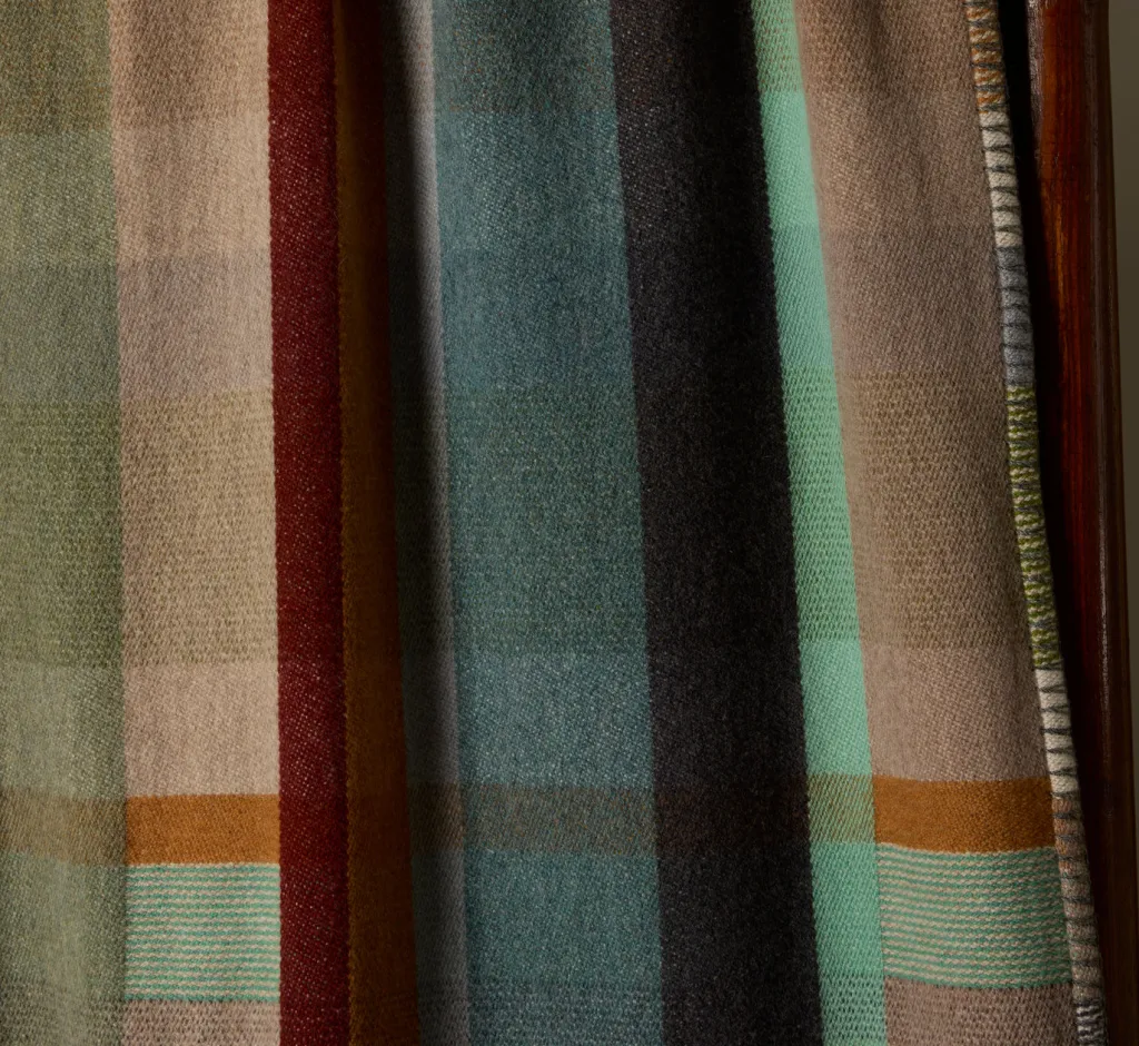 Pierce & Ward WALLACE + SEWELL X LARGE GREEN BLOCK THROW | Collaborations | Bed + Bath